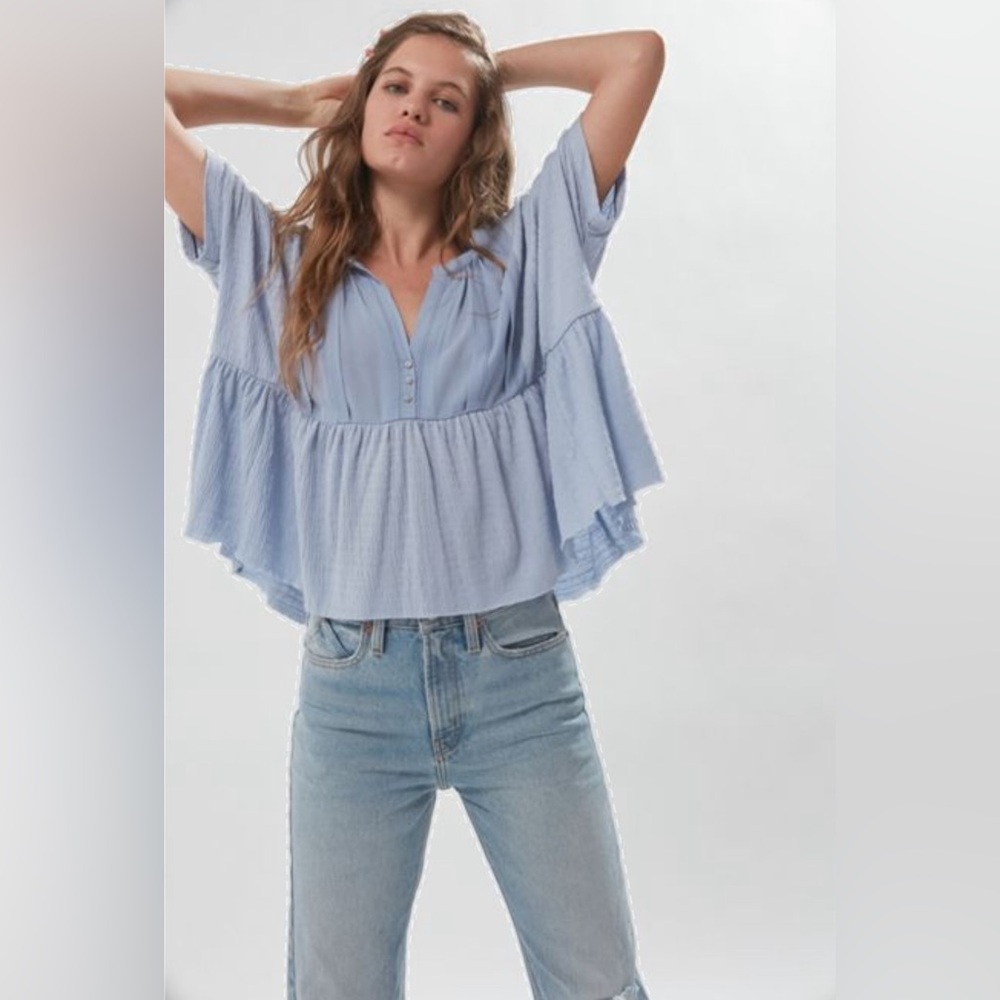 UO babydoll top in blue